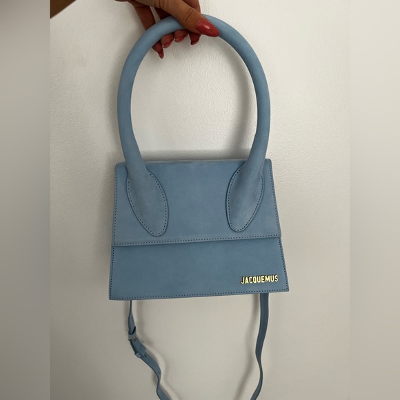 Jacquemus Le Grand Chiquito Suede Bag Light Blue - Picture 5 of 15